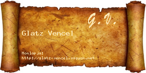 Glatz Vencel névjegykártya